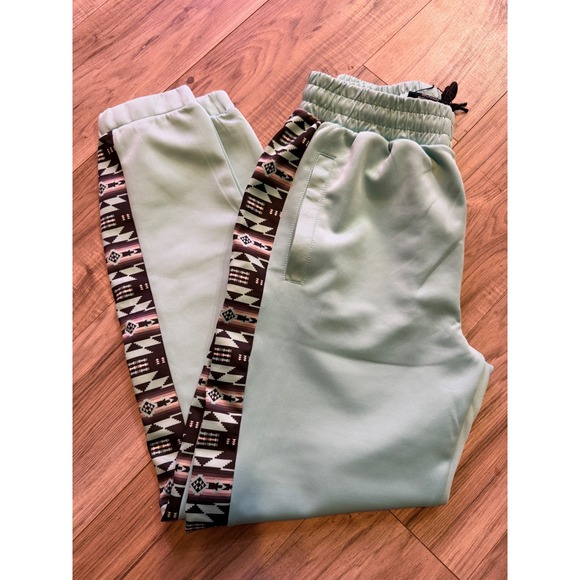 Signature Collection Pants - Nu Trendz Signature Collection Womens Joggers Mint Green Southwestern Side Strip